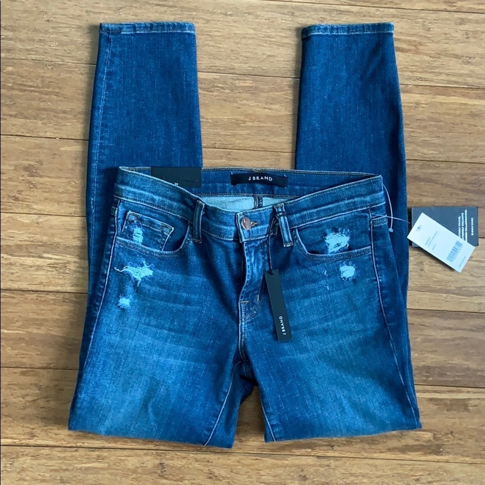 NEW J BRAND Womens Affinity Destruct Blue Jeans - Picture 2 of 4